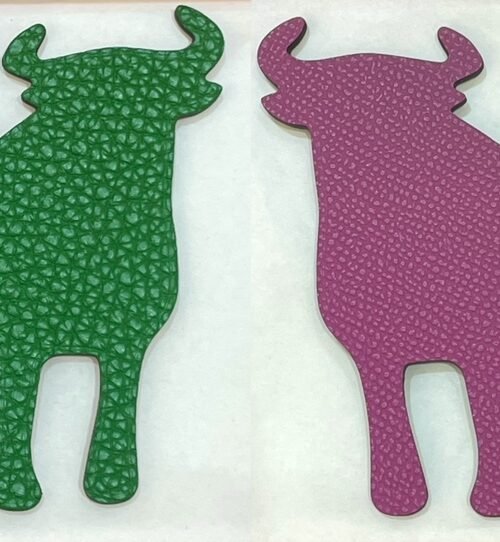 UK London Calf Charm Togo Leather Vert Bambou / Epsom Rose Purple