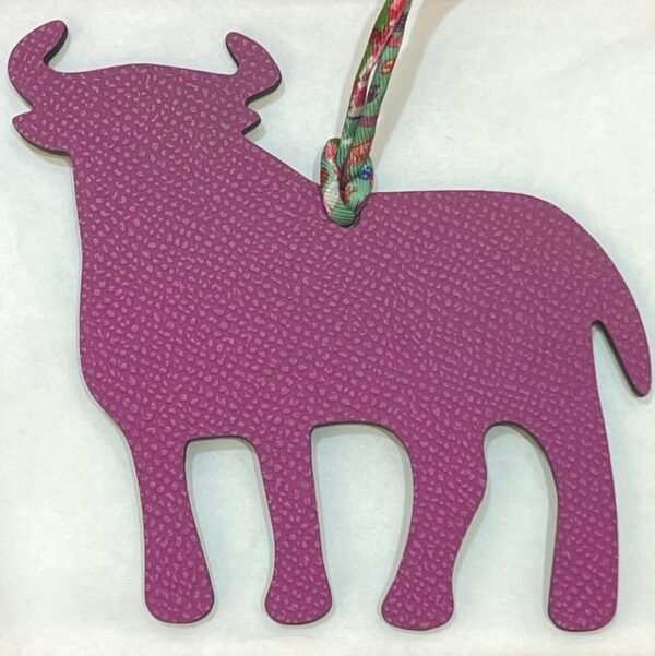 UK London Calf Charm Togo Leather Vert Bambou / Epsom Rose Purple