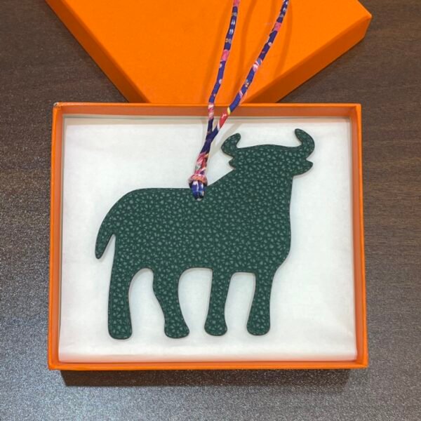 Taiwan Bag Charm Vert Verone Togo Leather / Vert Malachite Epsom Leather Calf Charm