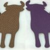 Handmade Calf Charm Gold Togo / Violet Epsom Bag Charm