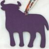 Handmade Calf Charm Gold Togo / Violet Epsom Bag Charm