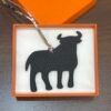USA New York Togo Leather Noir / Epsom Craie Calf Bag Charm