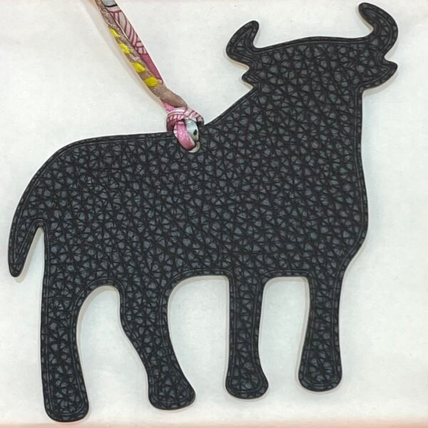 USA New York Togo Leather Noir / Epsom Craie Calf Bag Charm
