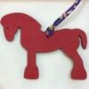 Bag Charm Images Gold Togo Leather / Rouge Casaque Epsom Military Horse Charm