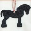 Full Handmade Togo Leather Noir / Epsom Leather Craie Military Horse Charm