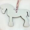 Full Handmade Togo Leather Noir / Epsom Leather Craie Military Horse Charm