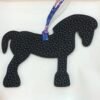 Australia Sydney Military Horse Charm Noir Togo Leather / Rouge Casaque Epsom Leather