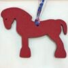 Australia Sydney Military Horse Charm Noir Togo Leather / Rouge Casaque Epsom Leather