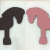 New Arrival Military Horse Charm Bordeaux Togo Leather / Pink Epsom Leather