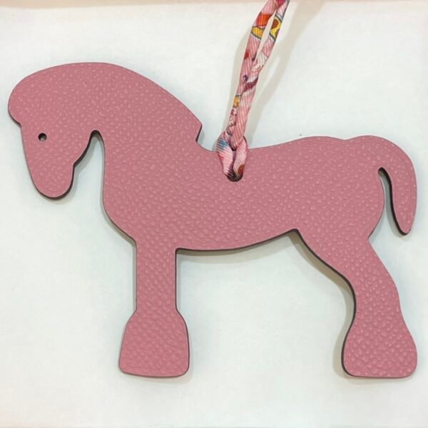 New Arrival Military Horse Charm Bordeaux Togo Leather / Pink Epsom Leather