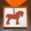 Lovely Military Horse Charm Price Togo Leather Orange / Epsom Leather Etoupe