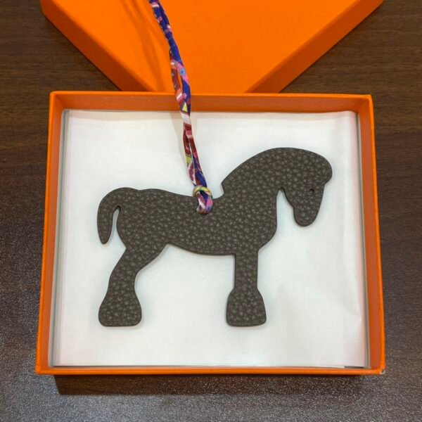 New Arrival Bag Charm Etoupe Togo / Noir Epsom Military Horse Charm