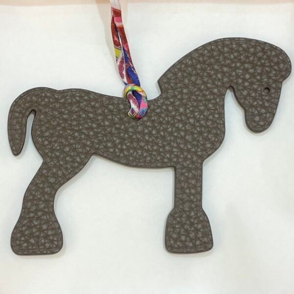 New Arrival Bag Charm Etoupe Togo / Noir Epsom Military Horse Charm