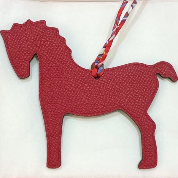 187 Factory Bag Charm Images Gold Togo / Rouge Casaque Epsom Pony Charm
