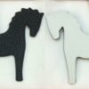 USA New York Pony Charm Togo Noir / Epsom Craie Bag Charm