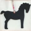 USA New York Pony Charm Togo Noir / Epsom Craie Bag Charm