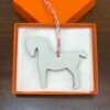 USA New York Pony Charm Togo Noir / Epsom Craie Bag Charm