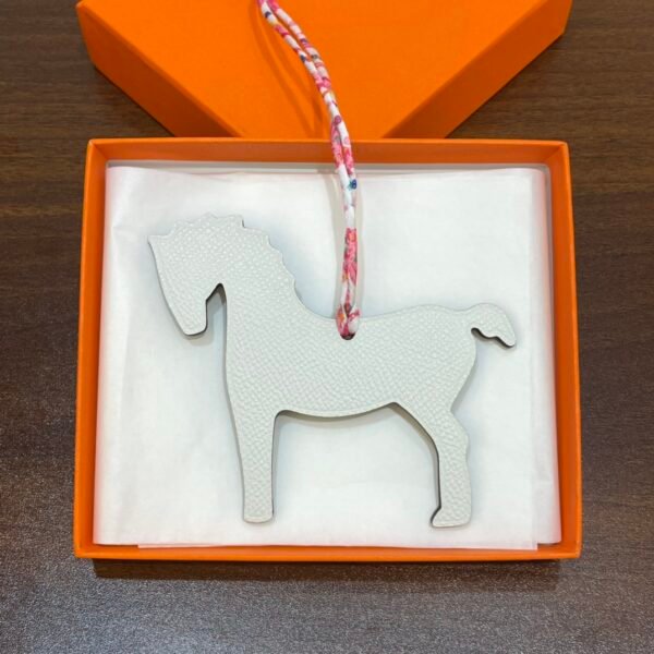 USA New York Pony Charm Togo Noir / Epsom Craie Bag Charm