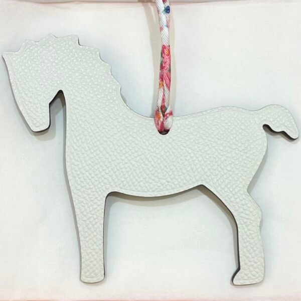 USA New York Pony Charm Togo Noir / Epsom Craie Bag Charm