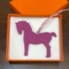 Full Handmade Pony Charm Togo Rose Eglantine / Epsom Rose Purple