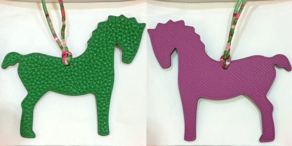 UAE Dubai 187 Factory Pony Charm Togo Vert Bamboo / Epsom Rose Purple