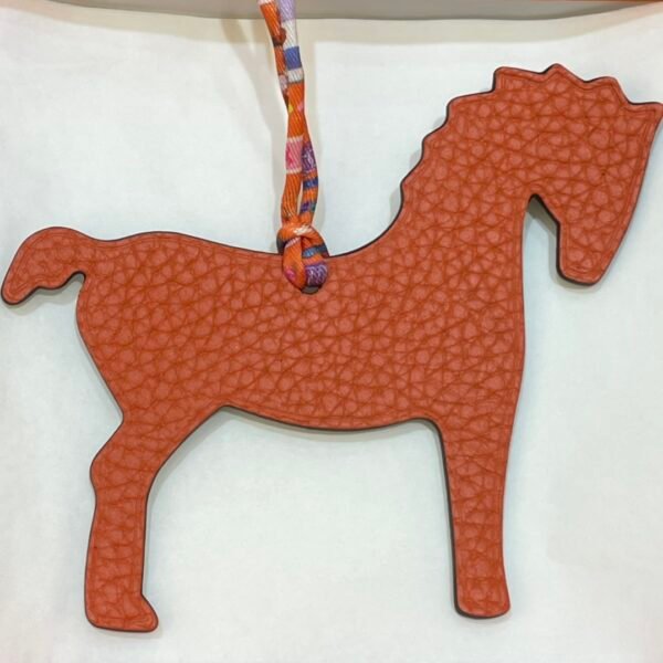 Australia Sydney Orange Togo Leather / Blue Atoll Epsom Leather Pony Charm