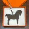 187 Factory Bag Charm Etoupe Togo / Noir Epsom Pony Charm