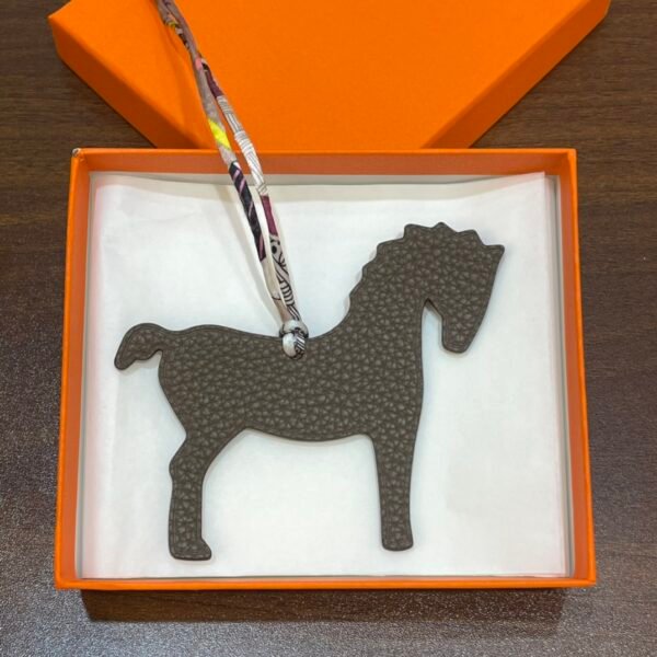 187 Factory Bag Charm Etoupe Togo / Noir Epsom Pony Charm