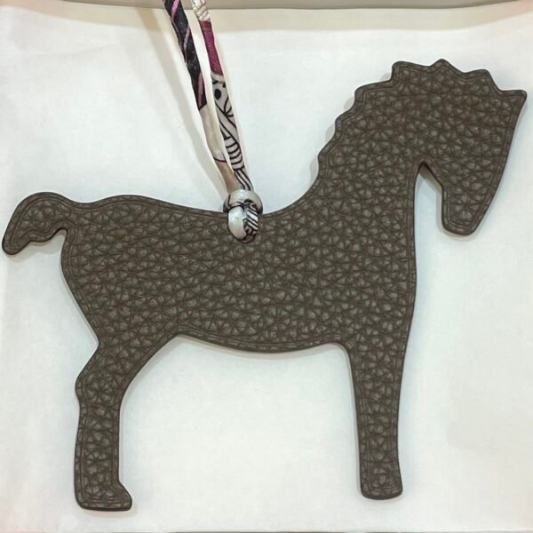 187 Factory Bag Charm Etoupe Togo / Noir Epsom Pony Charm