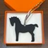 187 Factory Bag Charm Etoupe Togo / Noir Epsom Pony Charm