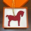 Hong Kong 187 Factory Pony Charm Rouge Casaque Togo / Lime Epsom