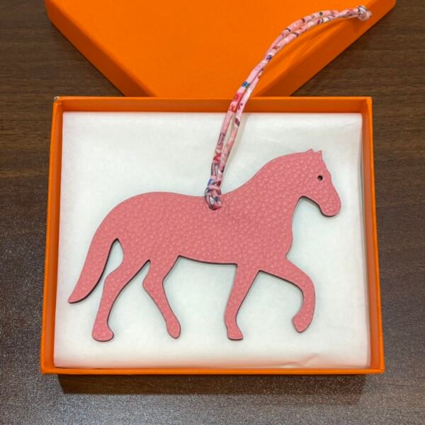 Full Handmade Stepping Horse Charm Togo Rose Confetti / Epsom Blue Atoll