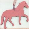 Full Handmade Stepping Horse Charm Togo Rose Confetti / Epsom Blue Atoll