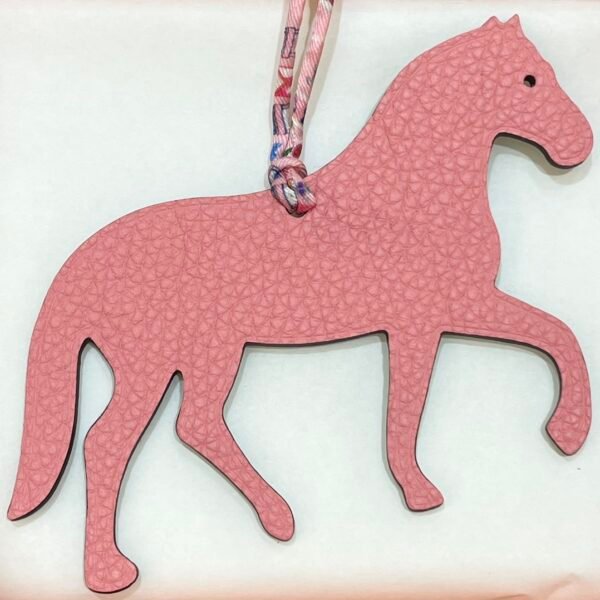 Full Handmade Stepping Horse Charm Togo Rose Confetti / Epsom Blue Atoll