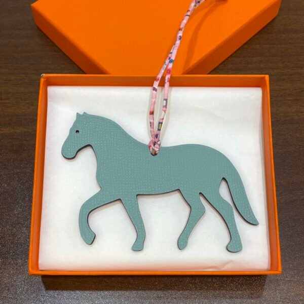 Full Handmade Stepping Horse Charm Togo Rose Confetti / Epsom Blue Atoll