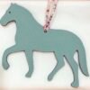 Full Handmade Stepping Horse Charm Togo Rose Confetti / Epsom Blue Atoll