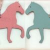Full Handmade Stepping Horse Charm Togo Rose Confetti / Epsom Blue Atoll