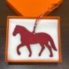 Australia Canberra Stepping Horse Charm Orange Togo / Rouge H Epsom Leather