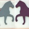 UK London 187 Factory Stepping Horse Charm Blue Lin Togo / Violet Epsom Leather