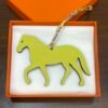New Arrival 187 Factory Togo Blue Saphir / Epsom Lime Stepping Horse Charm Images
