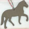 USA Washington Stepping Horse Charm Gris Tourterelle Togo Leather / Vert Criquet Epsom Leather