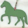 USA Washington Stepping Horse Charm Gris Tourterelle Togo Leather / Vert Criquet Epsom Leather