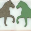 USA Washington Stepping Horse Charm Gris Tourterelle Togo Leather / Vert Criquet Epsom Leather