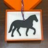 Canada Toronto Stepping Horse Charm Togo Leather Etain / Epsom Leather Dark Blue