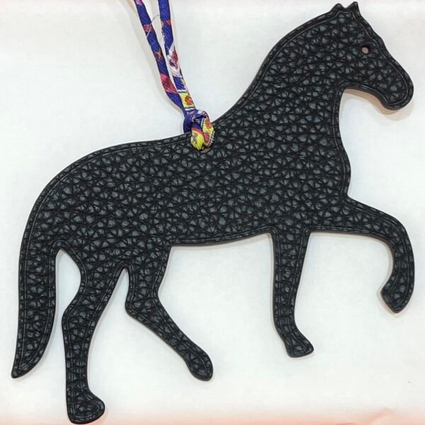 New Arrival Noir Togo Leather / Rouge H Epsom Leather Stepping Horse Charm