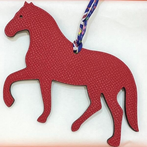 New Arrival Noir Togo Leather / Rouge H Epsom Leather Stepping Horse Charm
