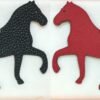 New Arrival Noir Togo Leather / Rouge H Epsom Leather Stepping Horse Charm