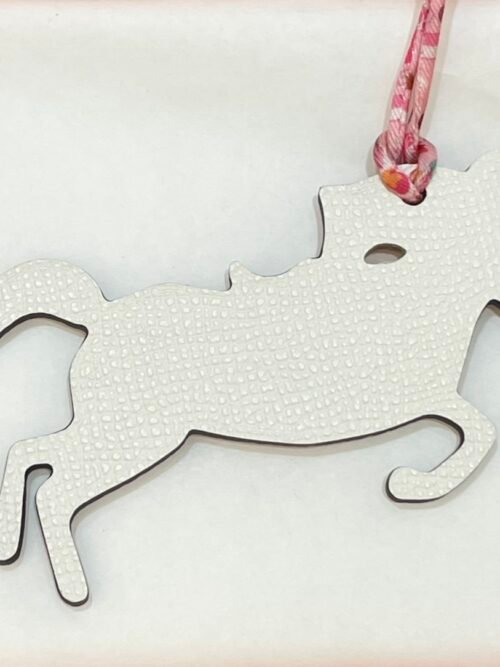 New Arrival Knight Horse Charm Epsom Craie / Togo Rose Eglantine
