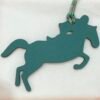 Australia Canberra Knight Horse Charm Epsom Leather Malachite / Togo Leather Orange
