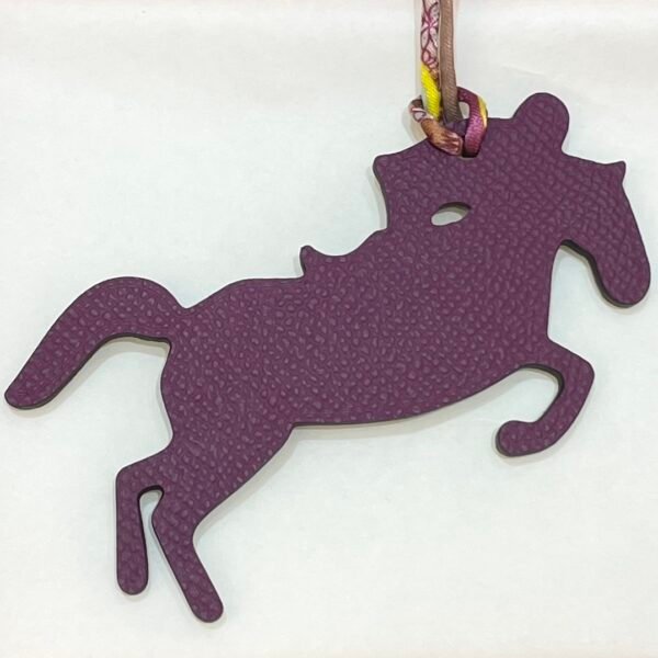 187 Factory Bag Charm Knight Horse Charm Violet Epsom Leather / Blue Lin Togo Leather